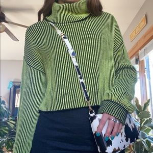 Green Cropped Turtleneck
